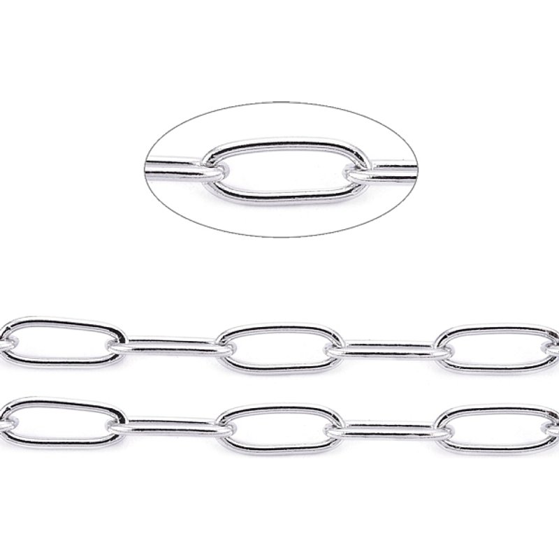 304 Stainless Steel Paperclip Chains, Soldered, 32.8 Feet Spool — Chains, Wire & Cord