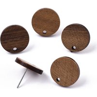 Walnut Wood Stud Earring Findings with Stainless Steel Pin — Jewelry Findings