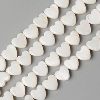 Brins de perles naturelles en coquillage d'eau douce, cœur, blanc crémeux — Perles à bijoux