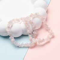 Bracelet extensible en quartz rose naturel pour unisexes — Bracelet Femme