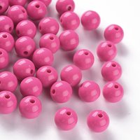 Perles Acryliques Opaques Rondes, Camellia, 12x11mm, 566pcs/500g — Perles à bijoux