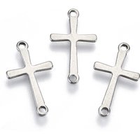 Connecteurs en acier inoxydable 201, croix, découpés au laser, 17x9.5mm