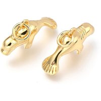Brass Manatee Pendant with Jump Ring, 18K Gold Plated — Charms & Pendants