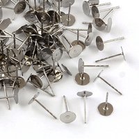 Supports de Boucles d'Oreilles Ronds Plat en Acier Inoxydable 316 — Accessoires pour bijoux