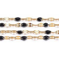 304 Stainless Steel Link Chains with Enamel - 3.28 Feet