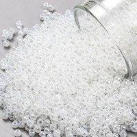 Toho Round Seed Beads, Japanese Seed Beads, Translucent Ceylon Snowflake