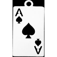 304 Stainless Steel Playing Card A Pendant, Laser Cut — Charms & Pendants