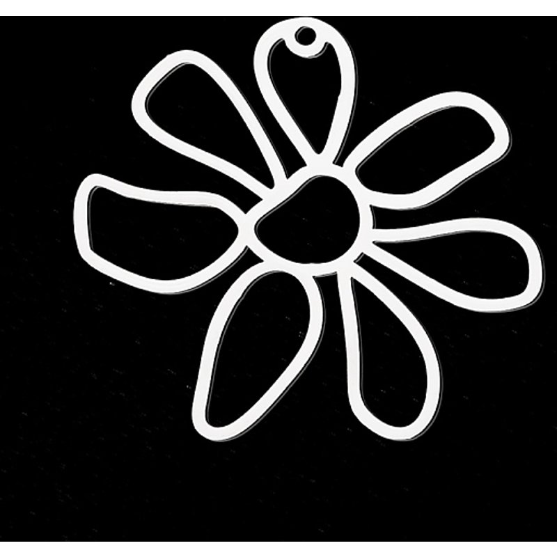 Pendants en acier inoxydable 201, découpés au laser, fleur, résistant à l'oxydation — Breloques et pendentifs
