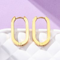 Boucles d'oreilles Huggie en acier inoxydable 304 ovales dorées