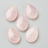 Natural Rose Quartz Teardrop Pendants with Hole