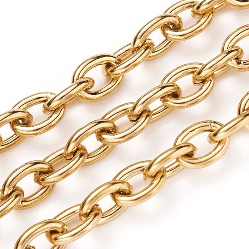 304 Stainless Steel Cable Chains, Soldered, Golden, 3.28 Feet — Chains, Wire & Cord