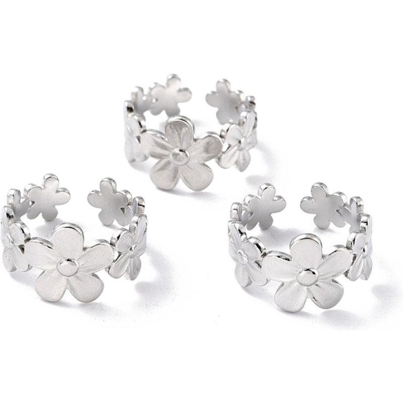 Bagues en Acier Inoxydable Résistantes aux Taches - Design Tournesol — Bijoux fantaisie