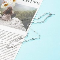 Collier en Chaîne Paperclip en Acier Inoxydable 304, 19.49 pouces