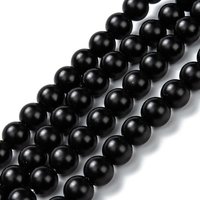 Brins de Perles d'Onyx Noir Naturel, Teints et Chauffés, 8mm, 48-49pcs — Perles à bijoux