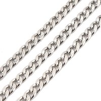 304 Stainless Steel Cuban Link Chains, Unwelded, 32.81 Feet Roll — Chains, Wire & Cord