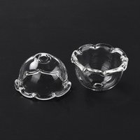 Glass Bead Cone for Wind Chimes, Multi-Petal Flower, Clear