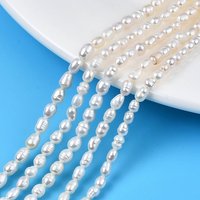 Brins de perles de culture d'eau douce naturelles, couleur coquillage — Perles à bijoux