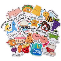 Cartoon Waterproof Adhesive Label Stickers Set - 50 Unique Designs