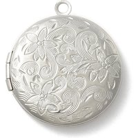 304 Stainless Steel Diffuser Locket Pendant with Flower Pattern — Charms & Pendants