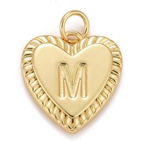 Pendentifs en laiton plaqué or 18K Rack Plating en forme de cœur — Breloques et pendentifs