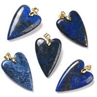 Pendants en Lapis Lazuli en Forme de Cœur avec Trouvailles Dorées — Breloques et pendentifs