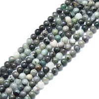 Fils de perles d'émeraude naturelle, rondes, 6mm, trou de 0,8mm, 63pcs — Perles à bijoux