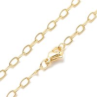 Collier en Chaîne de Laiton pour Femmes, Plaqué Or 18K, 17,52 po