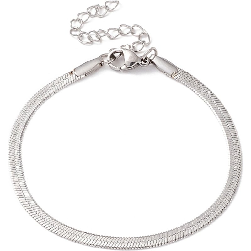 Non-Tarnish 304 Stainless Steel Herringbone Bracelet for Men and Women — Bracelet Women