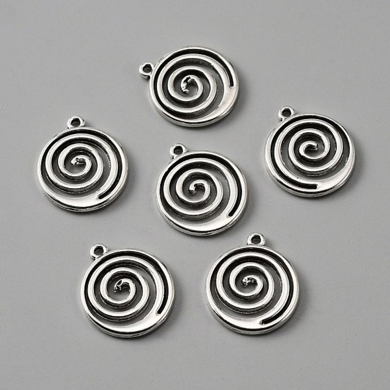 Charms Vortex en Alliage de Style Tibétain en Argent Antique — Breloques et pendentifs
