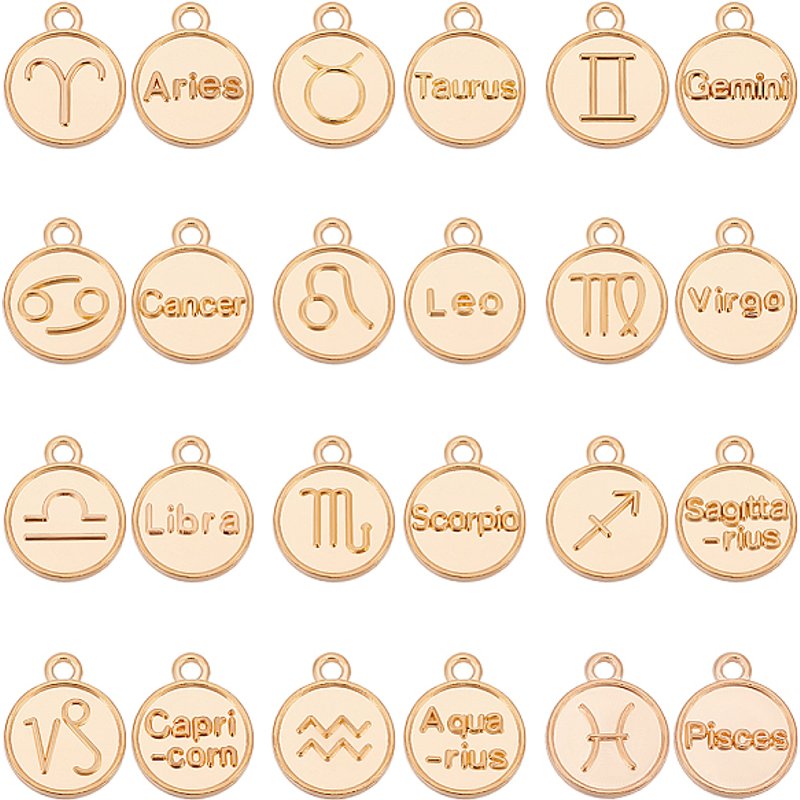 PH PandaHall 120Pcs Charms de Signes Zodiacaux pour Création de Bijoux — Breloques et pendentifs