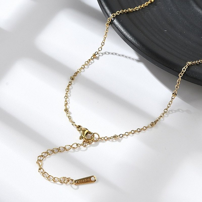 Collier Chaîne Satellite en Acier Inoxydable 201, Plaqué Or 18K, 17,72 po — Collier pendentif