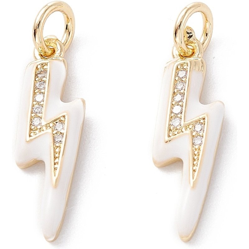 Pendentif Éclair en Zircon Cubique Transparent Micro Pave en Laiton — Breloques et pendentifs