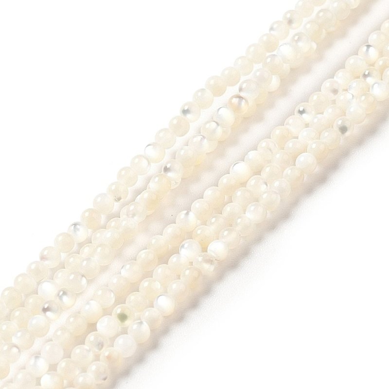 Natural White Shell Beads Strands, Round, 2mm, 199pcs/strand — Jewelry Beads