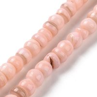 Brins de Perles en Coquillage d'Eau Douce Cultivées Naturelles, Rose, Rondelle — Perles à bijoux