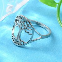 Bague en acier inoxydable 304 avec motif Arbre de Vie pour femmes — Bijoux fantaisie