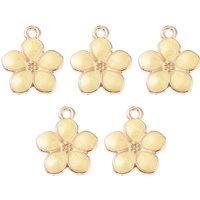 Pendentif en Fleur Doré avec Émail - Chiffon Citron — Breloques et pendentifs