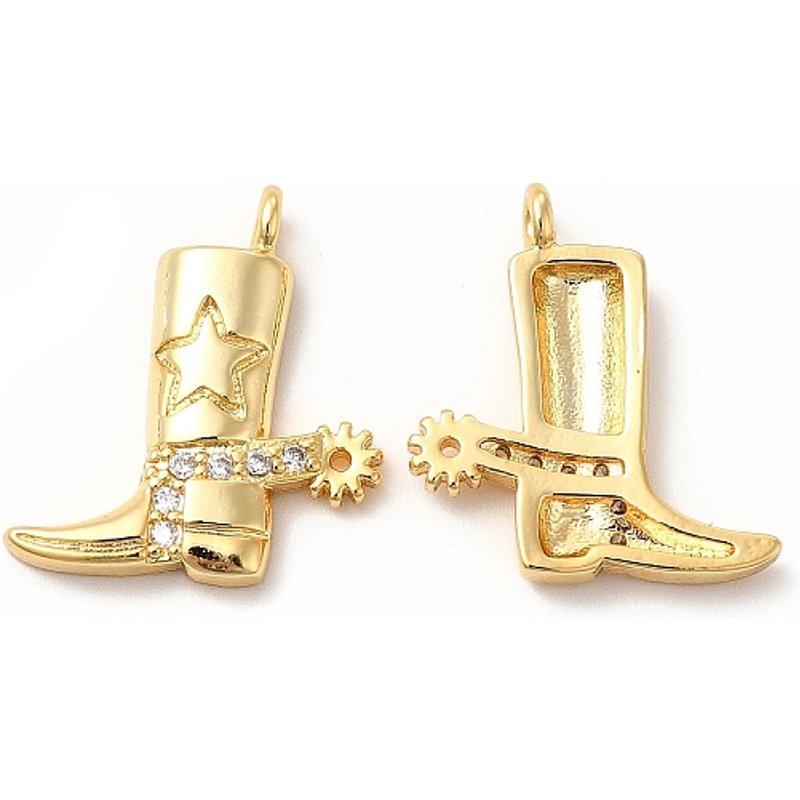 Charm de botte de style punk Rack Plating avec zircon cubique — Breloques et pendentifs