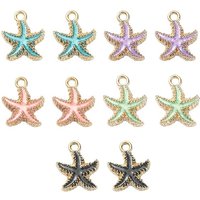 Starfish Enamel Pendants - 10 Pieces in 5 Colors