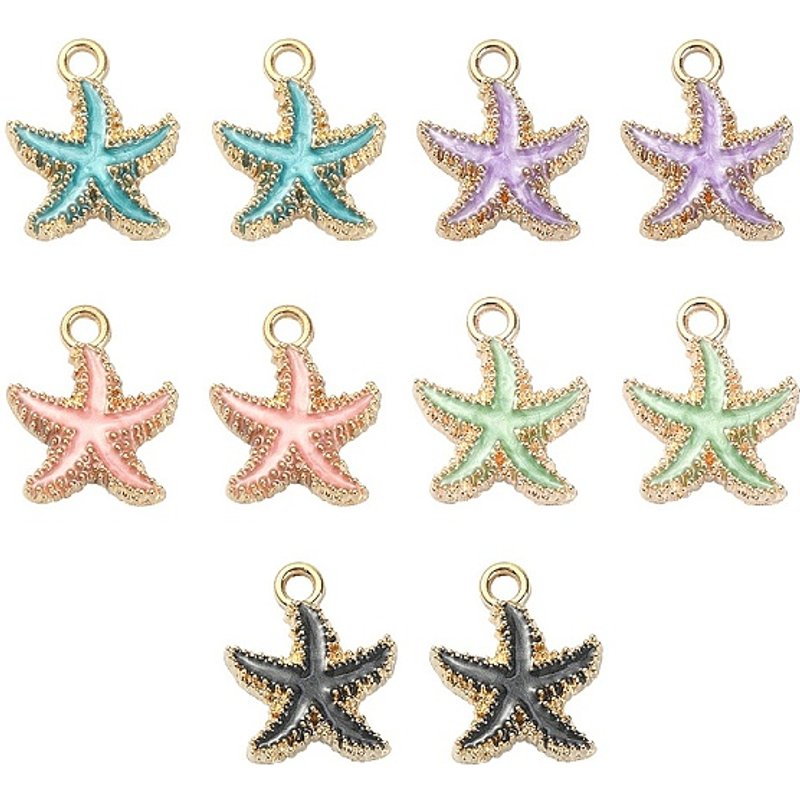 Pendentifs en Émail Étoile de Mer - 10 Pièces en 5 Couleurs — Breloques et pendentifs