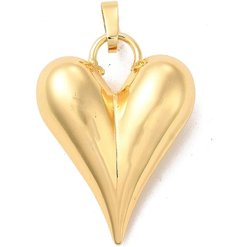 Pendentif en Forme de Coeur Écologique, Plaqué Or 18K, Sans Plomb ni Cadmium — Breloques et pendentifs