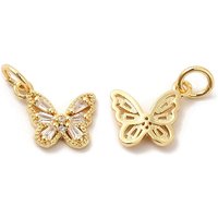 Charm en laiton micro pave zircon cubique en forme de papillon — Breloques et pendentifs