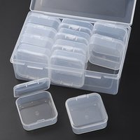 12 Pcs Clear Square Plastic Bead Storage Containers