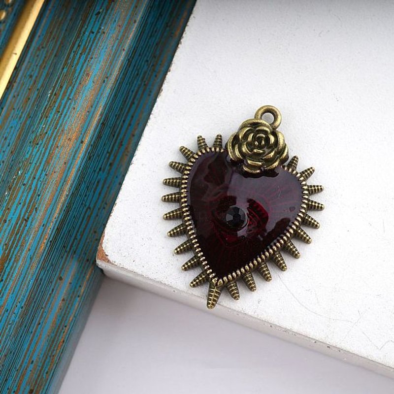 Halloween Alloy Rhinestone Heart Pendants for DIY Jewelry — Charms & Pendants