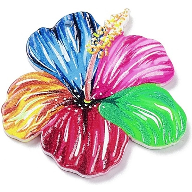 Double-sided Printed Opaque Acrylic Flower Pendants — Charms & Pendants