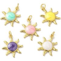 Pendentif Charm Soleil Rack Plating, Plaqué Or 18K, Couleur Mixte — Breloques et pendentifs