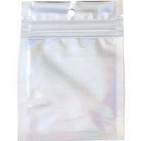 Rectangle Zip Lock Holographic Resealable Bags, Clear, 10x7cm