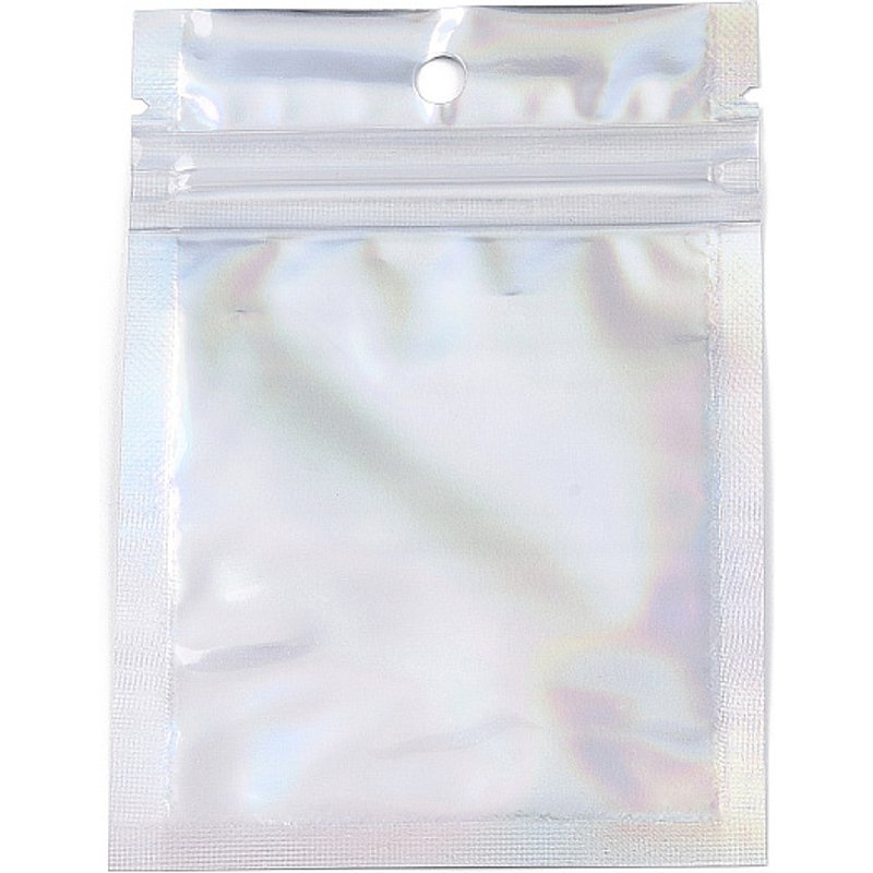 Sacs Holographiques Rectangulaires à Fermeture Éclair, Clairs, 10x7cm — Rangement et présentation