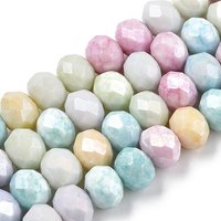 Faceted Electroplated Glass Beads Strands, AB Color Plated — Jewelry Beads