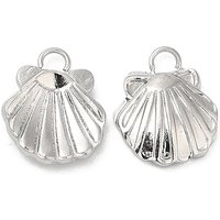 Non-Tarnish 304 Stainless Steel Shell Charm, 12x10x2mm