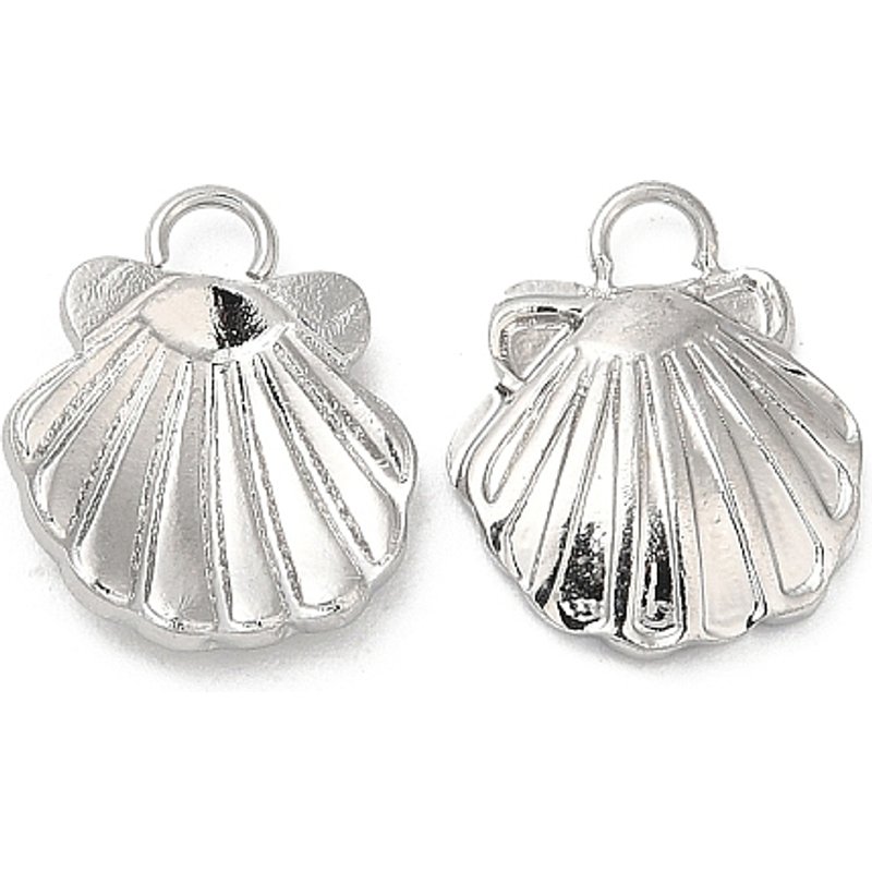 Charm en Acier Inoxydable 304 en Forme de Coquillage, 12x10x2mm — Breloques et pendentifs
